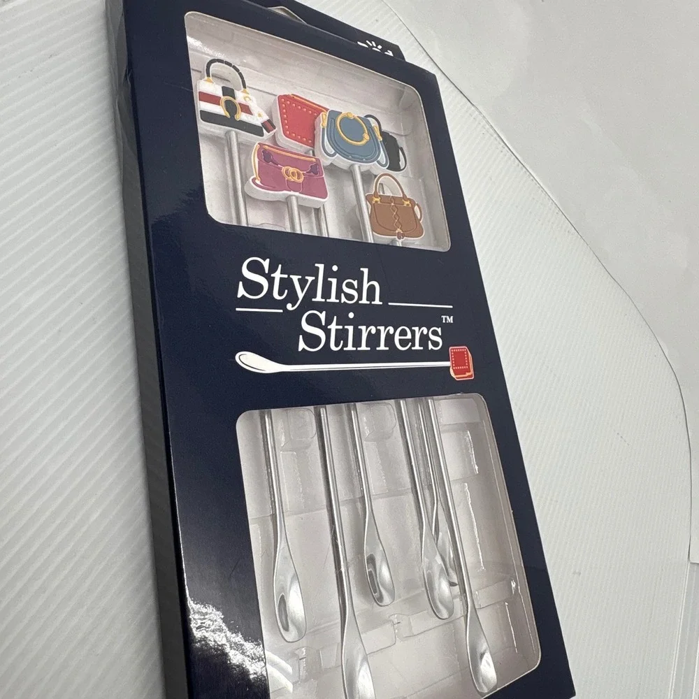 Nod Stylish Stirrers Cocktail Spoons Purse Handbag Design Set of 6 Party Hostess